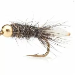 Unique Flies Peeping Caddis Bead Head Grey